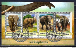 Animaux Eléphants Togo 2017 (320) Yvert N° 5490 à 5493 Oblitérés Used - Eléphants