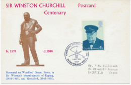 GB SPECIAL EVENT POSTMARKS 1974 CHURCHILL CENTENARY 1974 WOODFORD GREEN ESSEX 9 OCT 1974  'Action This Day'  W.S.C. On - Brieven En Documenten