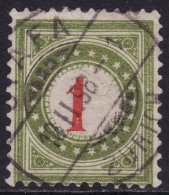 Schweiz: Portomarke SBK-Nr. 15FIIN (Rahmen Grasgrün, Type II, 1897) Vollstempel STÄFA 18.II.98 ZÜRICH - Portomarken