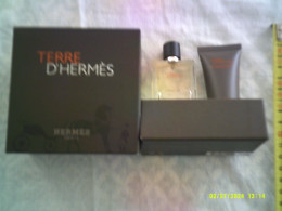 Coffret 2 Miniature Vaporisateur Parfum Hermes - EDT - Terre D'hermes Plein 12,5ml + Tube Emulsion Apres Rasage 15ml - Miniatures Hommes (avec Boite)