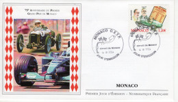 Monaco  Envelope FDC - 75e Anniversaire Du Prémier Grand Prix De Monaco - Anthony Nogues -  Prémier Jour FDC - Auto's