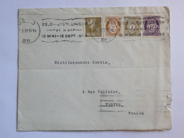 DK 9 NORGE BELLE  LETTRE  1937 ALGER  A TROYES FRANCE  + +AFF. MULTICOLORE  INTERESSANT+ + - Storia Postale