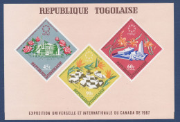 TOGO BLOC N°   26 ** MNH Neuf Sans Charnière, TB (CLR313) Exposition De Montréal - 1967 - Togo (1960-...)