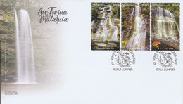 Malaysia 2022-3 Waterfalls FDC Flora Fauna Fish Pitcher Carnivorous Plant Rainbow Amphibian Frog Waterfall - Malaysia (1964-...)
