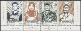 Malaysia 2021-5 Covid-19 Frontliners MNH (plate, Code) Medicine Police Unusual (invisible Ink) Frontliner - Malaysia (1964-...)