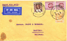 Singapore Airmail Business Letter To Zaandam 1935, Mi. 179, 17, 2  169, 2x 185, , Clean Letter - Straits Settlements