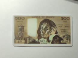 Billet De 500 Francs PASCAL En Plastique Pour Casino ? Dimension : 5 X 9 Cm Env - Ficción & Especímenes