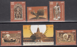 NDIA 2024 LOT Of 5 Sets, SHRI RAM JANMABHOOMI TEMPLE, AYODHYA, Religion, Set 6v, Complete X 5 Sets, MNH(**) - Unused Stamps