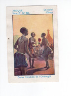 Chromo Afrique Occidentale Danse Fétiche De L'Oubanghi Chocolat CEMOI  Bien 75 X 50 Mm Colonies Françaises - Other & Unclassified