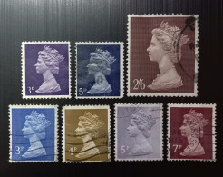Grande Bretagne 1969, 1971 & 1975 Queen Elizabeth II   Modèle: Machin Perforation: 12¼ - Oblitérés