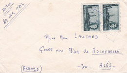 IRAN --Lettre Destinée à  Alès-30 (France)- Paire Verticale De Timbre  Seul Sur Lettre...cachet - Irán