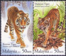 Malaysia 2010 S#1283 Tiger Joint Issue MNH Fauna - Malaysia (1964-...)