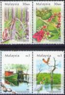 Malaysia 2004 S#989-990 Mangroves Habitat MNH Fauna Bird Insect Monkey Fruit Boat - Malaysia (1964-...)