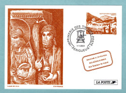 Pseudo Entier Postal Sur CP De 2001 Avec Timbre  "Saint Guilhem Le Désert" Imprimerie Périgueux - Official Stationery