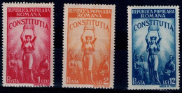 ROMANIA 1948 NEW CONSTITUTION MI No 1118-20 MNH VF!! - Neufs
