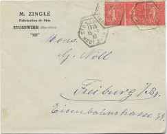 LETTRE ALSACE -  AFFRANCHIE N° 199 -OBLITERATION OCTOGONALE STOSSWIHR  -HT RHIN 1932 - Mechanische Stempels (varia)