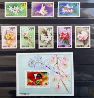 Bhutan 1976, Orchids, MNH S/S And Stamps Set - Bhutan