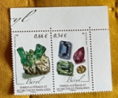 Taaf Terres Australes 2015  Neuf **  - Mineraux Beryl  (0,66 E Et 0,34 E)  - 2 Timbres - Unused Stamps