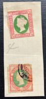 LOT DE 2 TIMBRES HELIGOLAND  / 1/4 SCHILLING NEUF AVEC CHARNIERE / 1 FARTHING PFENNIG OBLITERE / DEFAUTS - Héligoland