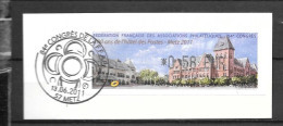 / France :Hotel Des Postes De Metz Avec Cachet Du 84e Congrès De La FFAP - 2010-... Abgebildete Automatenmarke