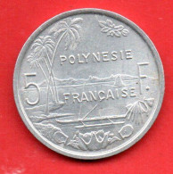 POLYNESIE - FRANCAISE - 5 FRANCS - 1965 . - Polinesia Francesa