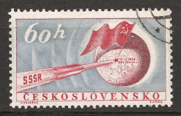 Tchécoslovaquie 1959 N° 1042 O Espace, Lollini, Lunik II, Drapeau, Russie, Lune, Conquête, Sol Lunaire, Science - Oblitérés