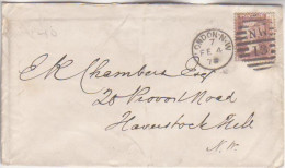 UNITED KINGDOM. 1878/London, Duplex-cancel Envelope/red One Penny Franking. - Covers & Documents