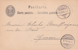 Suisse -1884--Entier Carte Postale De  MORGES  Pour  GENEVE ...cachet - Ganzsachen