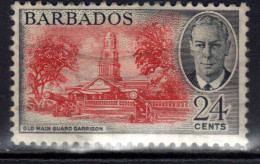 Barbados 1950 KGV1 24ct Guard Garrison Used SG 278 ( J813 ) - Barbados (...-1966)