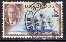 Barbados 1950 KGV1 8ct Frances W Smith Schooner SG 276 ( J255  ) - Barbados (...-1966)