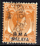 Malaya 1945 - 48 KGV1 2ct Orange BMA OVPT Used SG 2 Die 2 ( K15 ) - Malaya (British Military Administration)