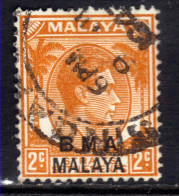 Malaya 1945 - 48 KGV1 2ct Orange BMA OVPT  Used SG 2 Die 2 ( J1085 ) - Malaya (British Military Administration)