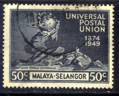 Selangor Malaya 1949 KGV1 50ct UPU Postal Union Used SG 114 ( E597 ) - Selangor