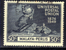 Perlis Malaya 1949 KGV1 50ct UPU Postal Union Used SG 6 ( E1395 ) - Perlis