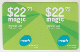 LEBANON - Magic (Half Size X2) , MTC Touch Recharge Card 22.73$, Exp.date 13/07/19, Used - Libano