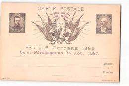 16229 CARTE POSTALE PARIS 1896 SAINT PETERSBOURG 1897 - Interi Postali