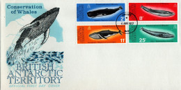 FDC  BAT, British Antarctic Territory,  Whales    /  Lettre De Première Jour,  Baleines   1977 - Whales