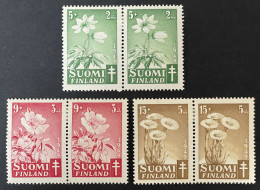 FINLAND  - MH* - 1949 - # 349/351 PAIRS - Neufs