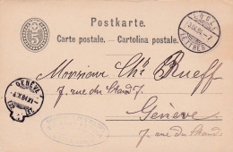 Suisse -1884 --Entier Carte Postale De LE LOCLE  Pour GENEVE ...cachets - Entiers Postaux