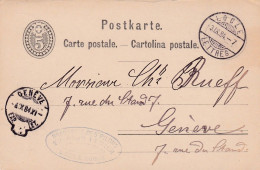 Suisse -1884 --Entier Carte Postale De LE LOCLE  Pour GENEVE ...cachets - Ganzsachen