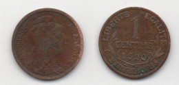 + FRANCE   + 1 CENTIME 1920 + - 1792-1975 National Convention