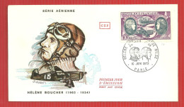 FDC HELENE BOUCHER 10 06 1972 PARIS COTE 11 EUROS - Flugzeuge