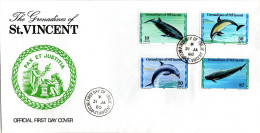 FDC, GRENADINES Of ST. VINCENT,  Dolphins    /   Lettre De Première Jour,  Dauphins   1980 - Dolphins