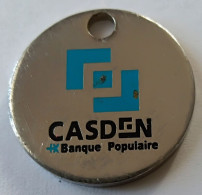 Jeton De Caddie - Banque - CASDEN - Banque Populaire - En Métal - (1) - - Jetons De Caddies