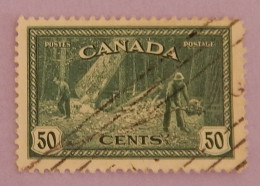 CANADA YT 223 OBLITERE "ABATTAGE D ARBRES EN COLOMBIE BRITANNIQUE" ANNÉE 1946 - Gebraucht