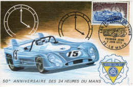 France  Carte Maximum - Les 24 Heures Du Mans  - Matra-Simca 630 -  Prémier Jour Carte Maxi - Auto's