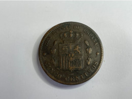 1879 Spain 5 Centimos, VF Very Fine - Otros & Sin Clasificación