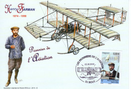 France  Carte Maximum - Henry Farman - Pionnier De L'Aviation - Prémier Jour Carte Maxi - Flugzeuge