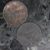 France LOT (2) : 1 Centime 1848 & 1849 Dupré - Mezclas - Monedas