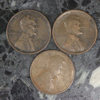 Etats-Unis / USA LOT (3) : 1 Cents 1909, 1916 & 1920 - Lincoln - Kilowaar - Munten